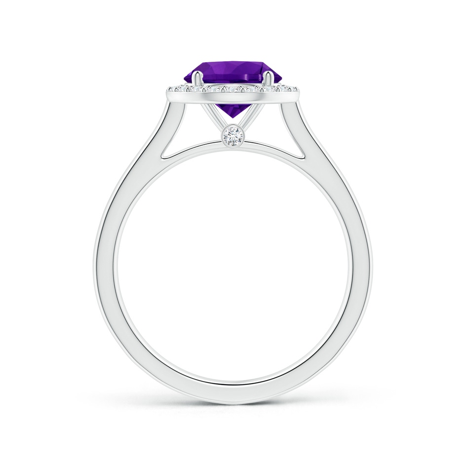 8.16x8.06x5.44mm AA GIA Certified Round Amethyst Leaf Ring with Diamond Halo in White Gold side 199