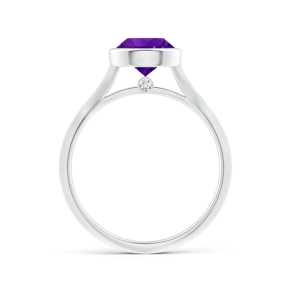 8.16x8.06x5.44mm AA Bezel-Set GIA Certified Solitaire Round Amethyst Knife-Edge Shank Ring in White Gold Side 199