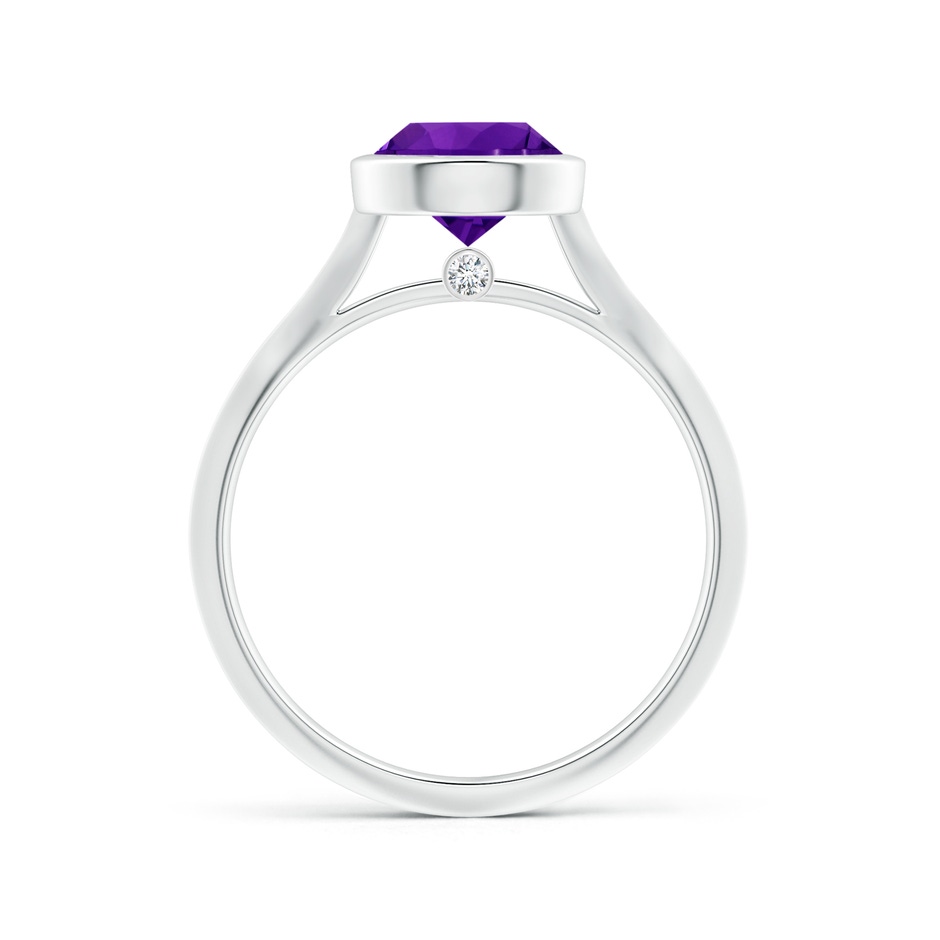 8.16x8.06x5.44mm AA Bezel-Set GIA Certified Solitaire Round Amethyst Knife-Edge Shank Ring in White Gold side 199