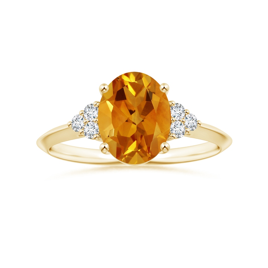 9.07x6.98x4.80mm AAAA GIA Certified Oval Citrine Knife-Edge Shank Ring in 18K Yellow Gold 