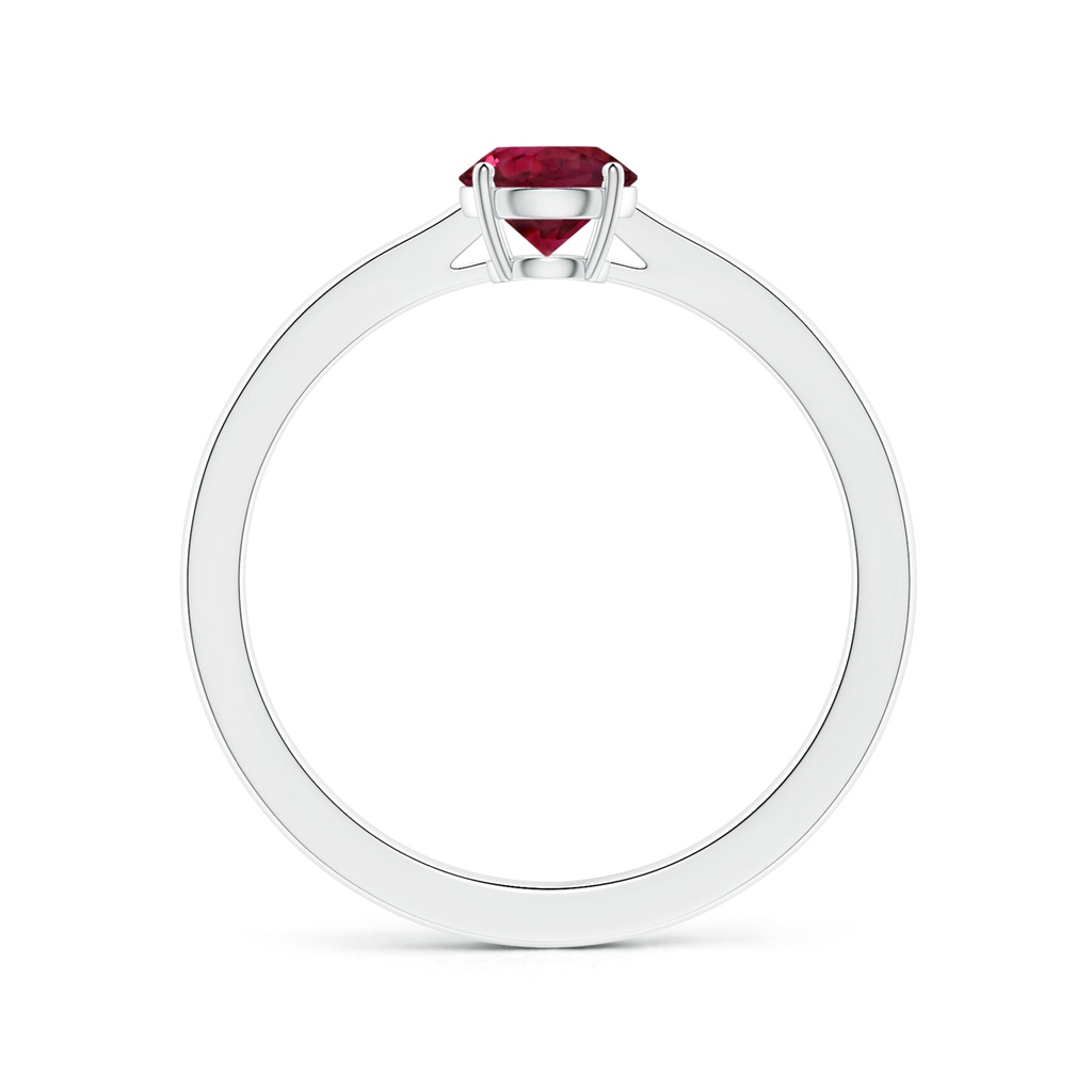 5.80x5.65x2.92mm AAA Prong-Set Solitaire Round Ruby Reverse Tapered Shank Ring in P950 Platinum Side 199