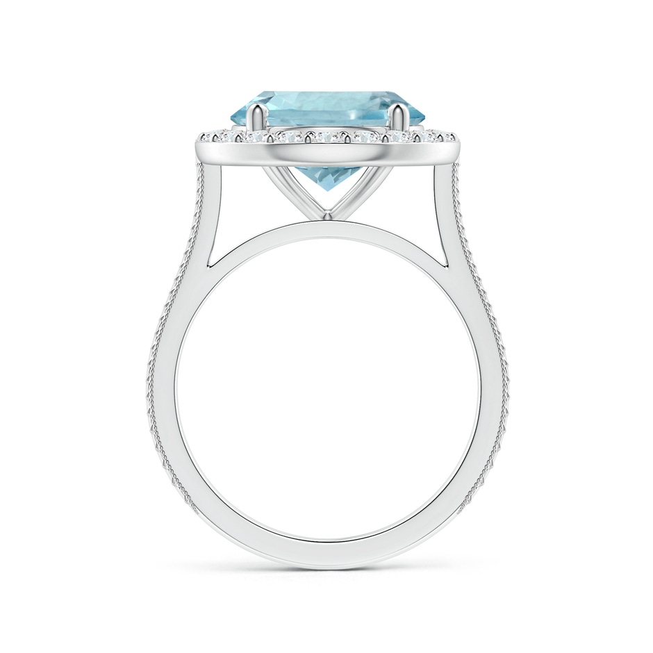 11.10x10.85x6.44mm AA GIA Certified Aquamarine Halo Ring with Reverse Tapered Shank in 18K White Gold side 199