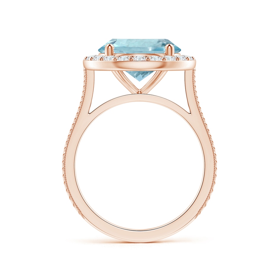 11.10x10.85x6.44mm AA GIA Certified Aquamarine Halo Ring with Reverse Tapered Shank in Rose Gold side 199