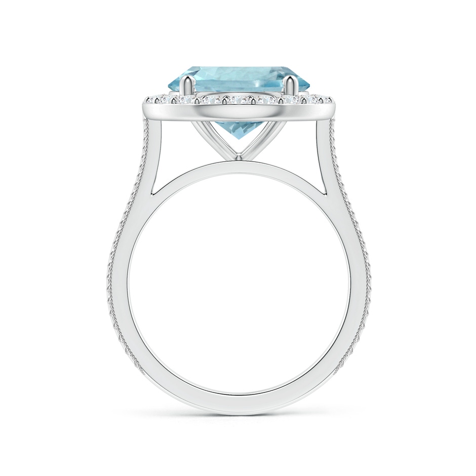 11.10x10.85x6.44mm AA GIA Certified Aquamarine Halo Ring with Reverse Tapered Shank in White Gold side 199