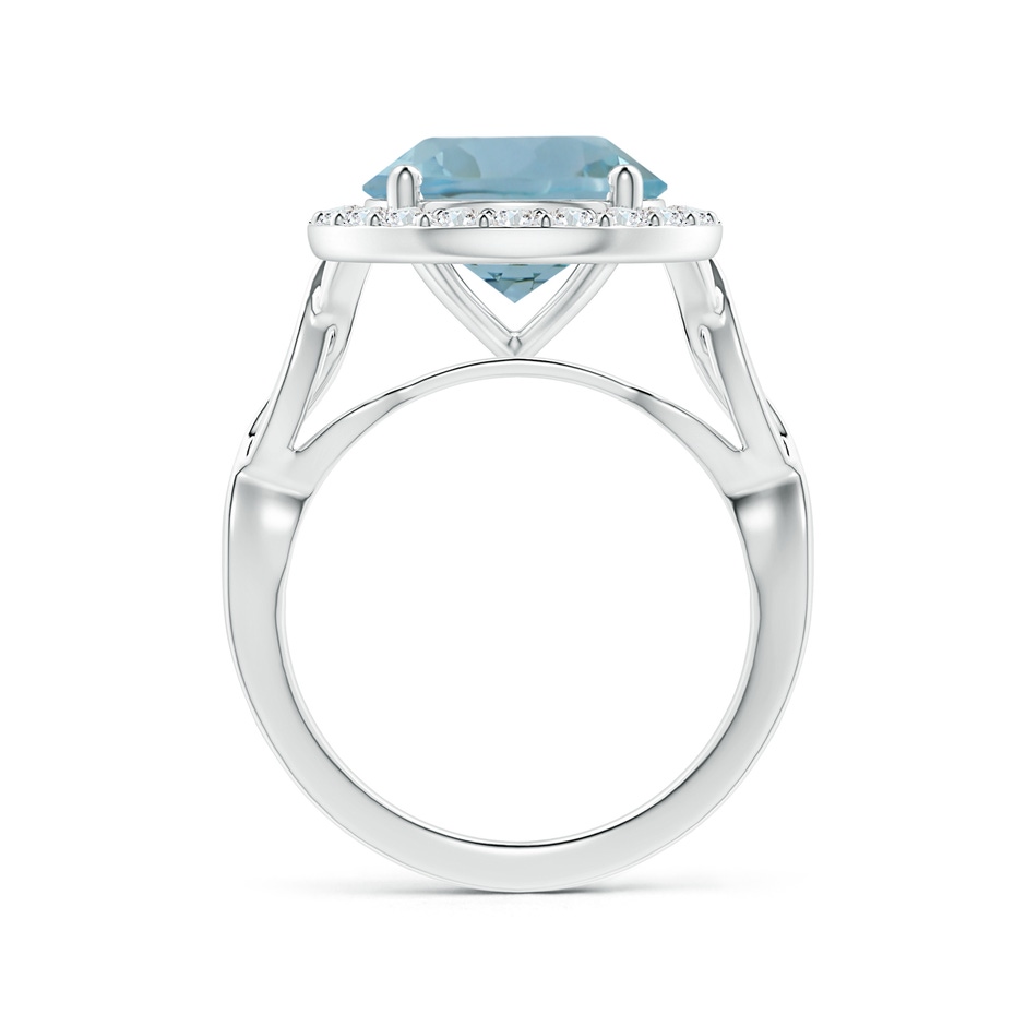11.09x11.02x6.77mm AAA GIA Certified Round Aquamarine Twisted Shank Ring with Diamond Halo in 18K White Gold side 199