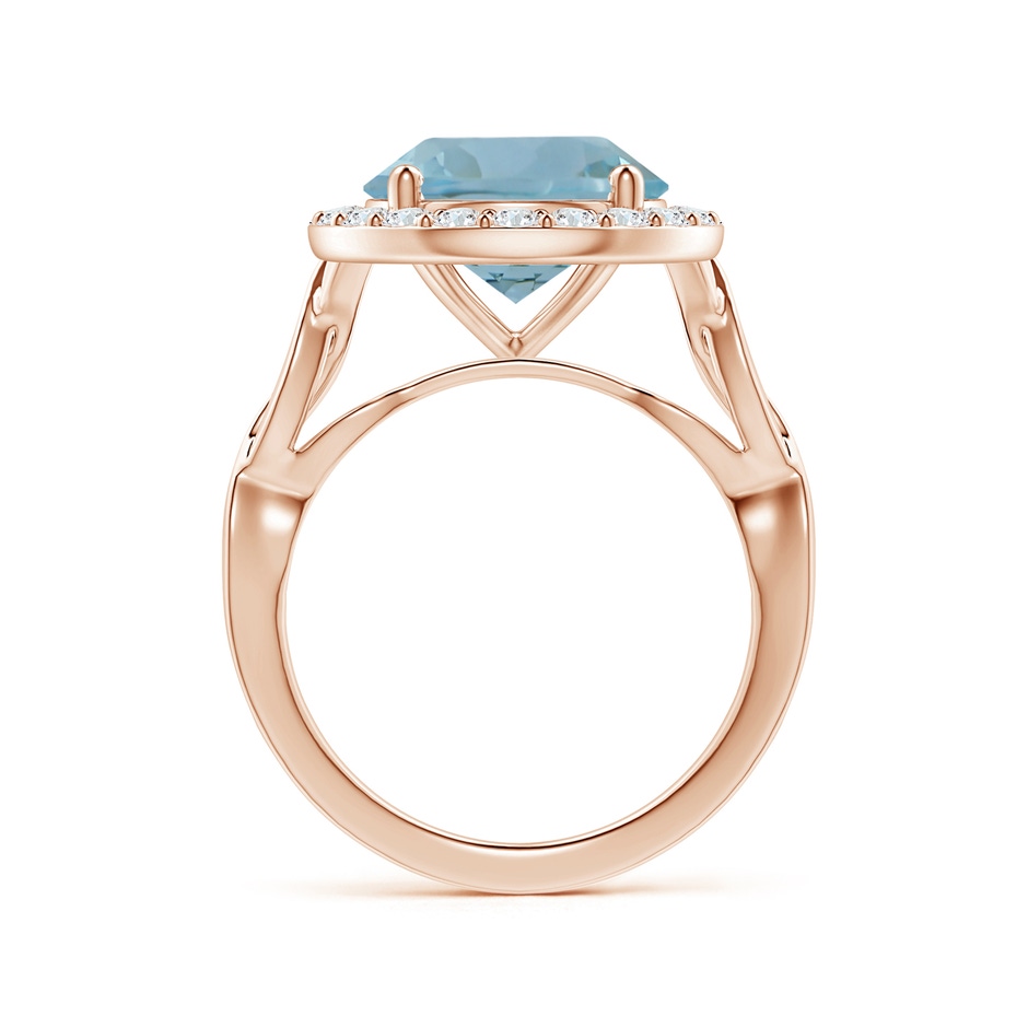 11.09x11.02x6.77mm AAA GIA Certified Round Aquamarine Twisted Shank Ring with Diamond Halo in Rose Gold side 199