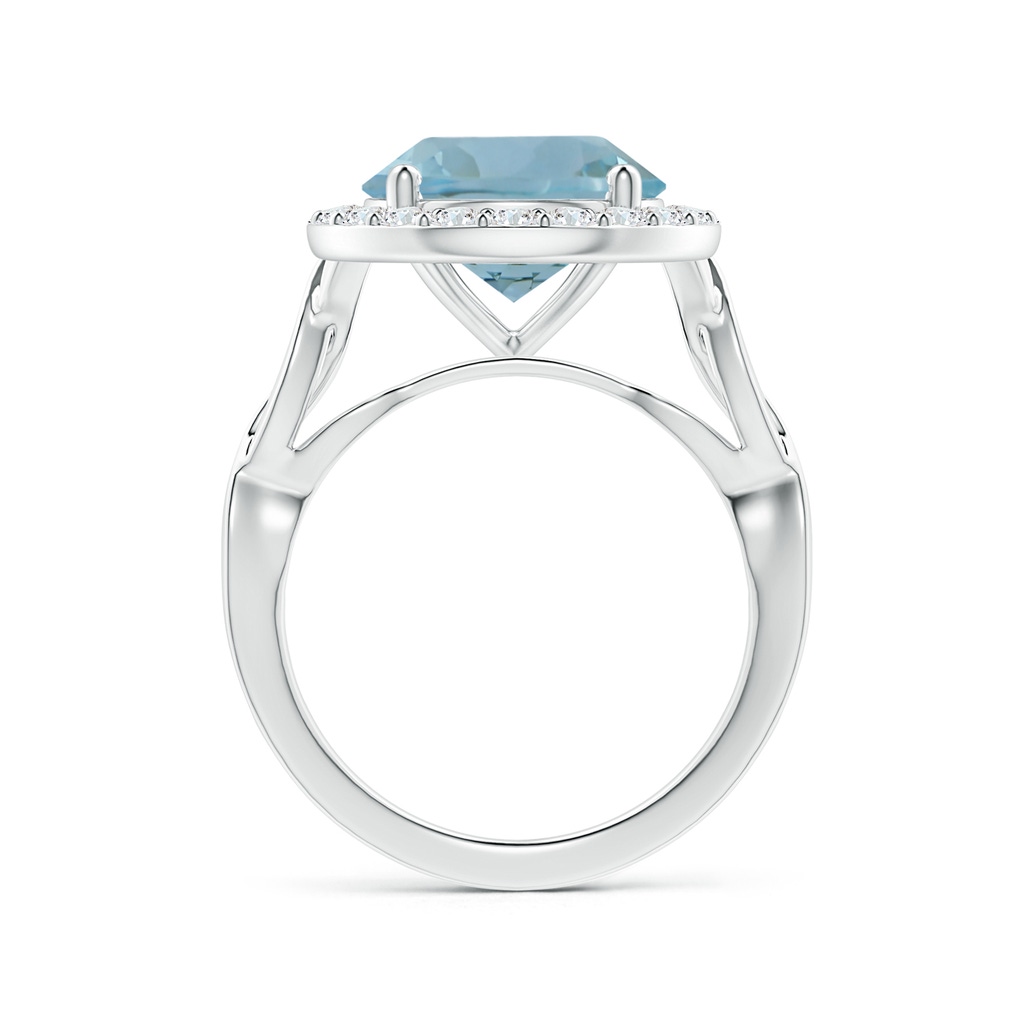 11.09x11.02x6.77mm AAA GIA Certified Round Aquamarine Twisted Shank Ring with Diamond Halo in White Gold - side 199