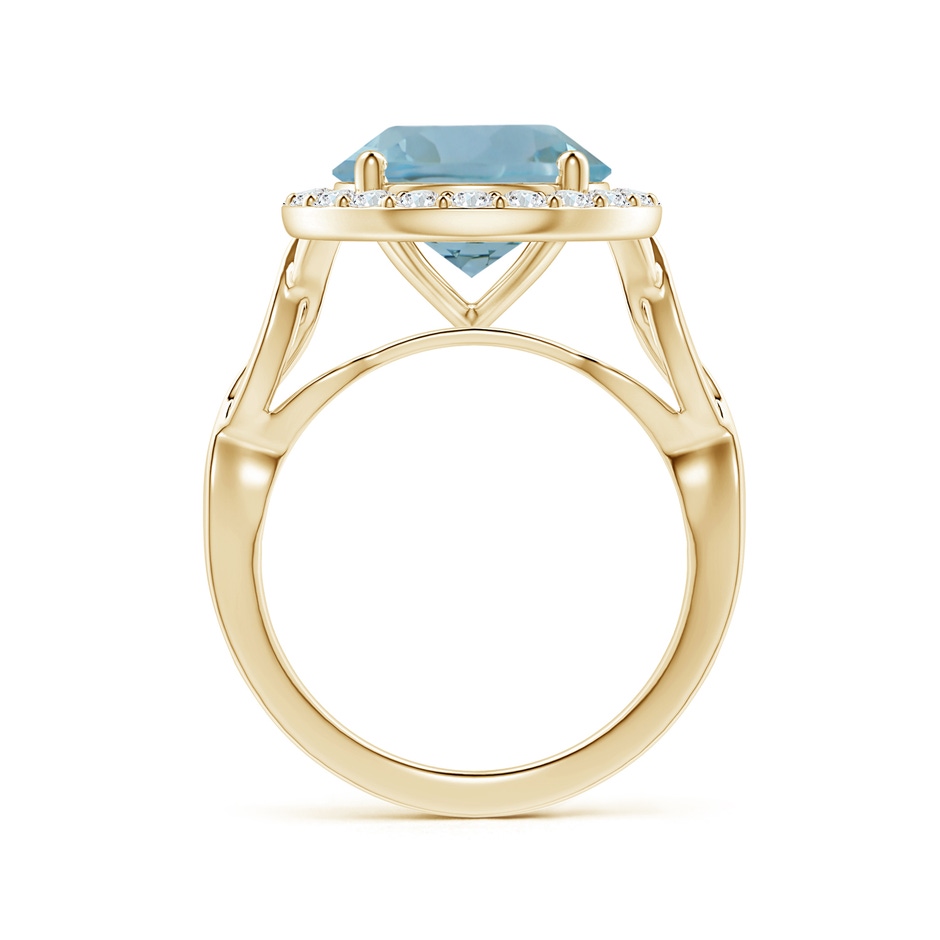 11.09x11.02x6.77mm AAA GIA Certified Round Aquamarine Twisted Shank Ring with Diamond Halo in Yellow Gold side 199