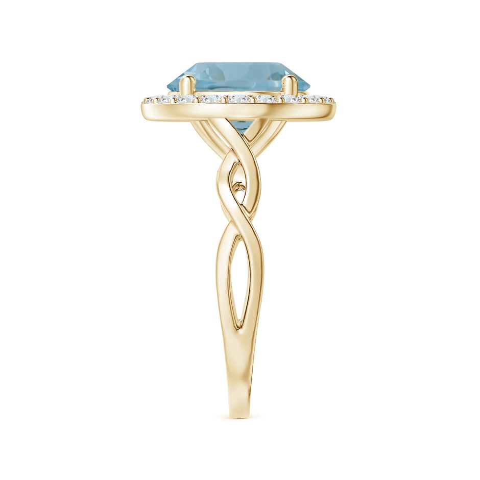 11.09x11.02x6.77mm AAA GIA Certified Round Aquamarine Twisted Shank Ring with Diamond Halo in Yellow Gold side 399