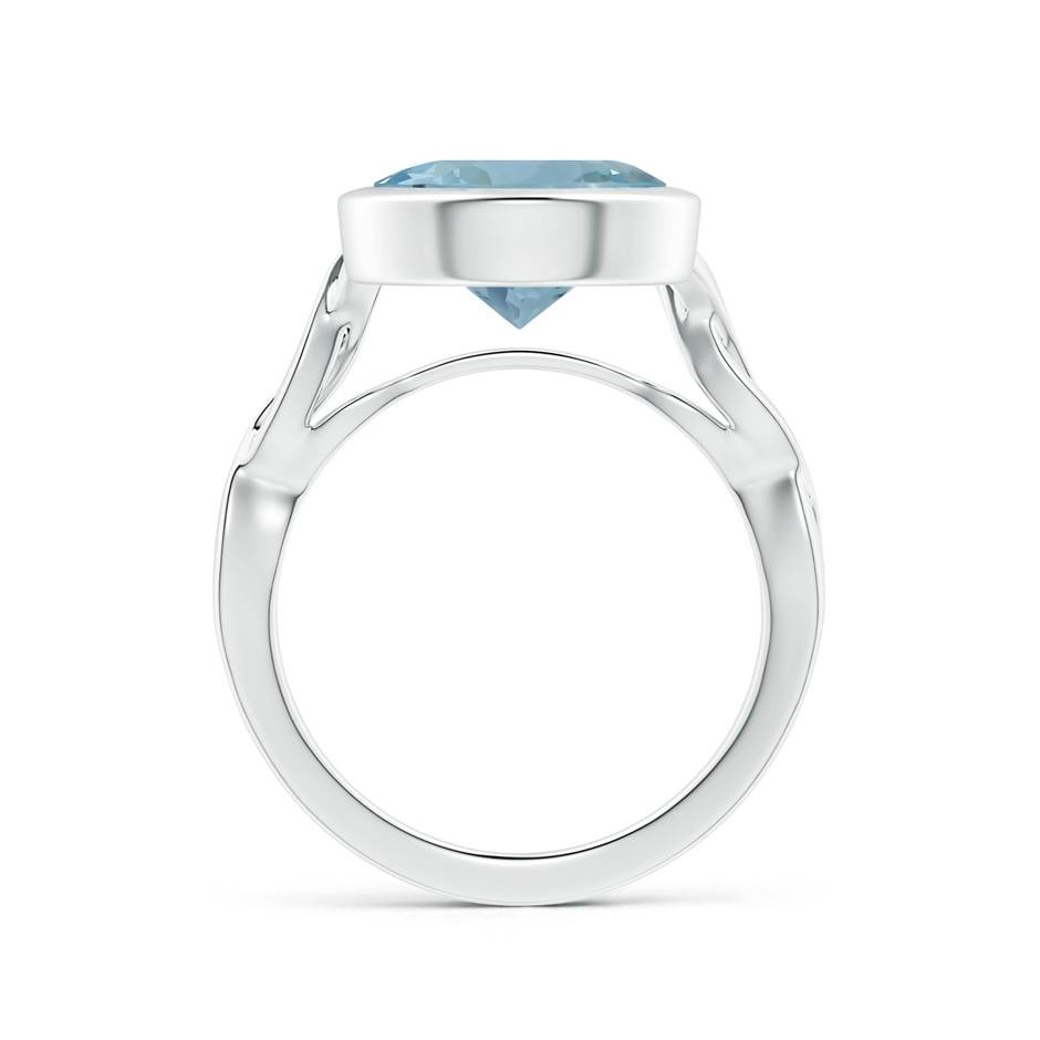 11.09x11.02x6.77mm AAA Bezel-Set GIA Certified Solitaire Round Aquamarine Twisted Shank Ring in P950 Platinum side 199