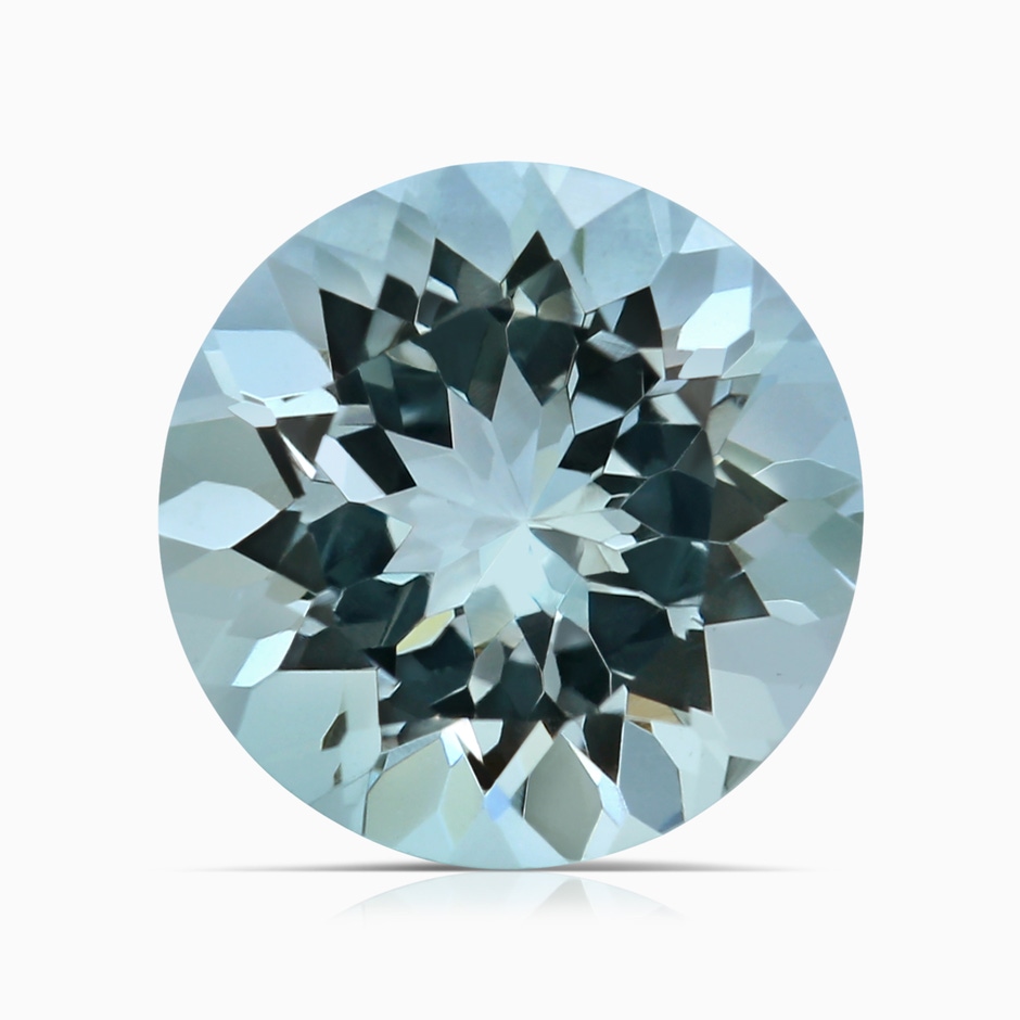 11.09x11.02x6.77mm AAA Bezel-Set GIA Certified Solitaire Round Aquamarine Twisted Shank Ring in P950 Platinum side 699