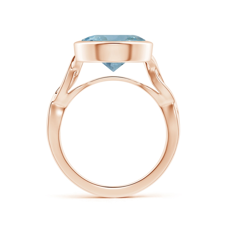 11.09x11.02x6.77mm AAA Bezel-Set GIA Certified Solitaire Round Aquamarine Twisted Shank Ring in Rose Gold side 199