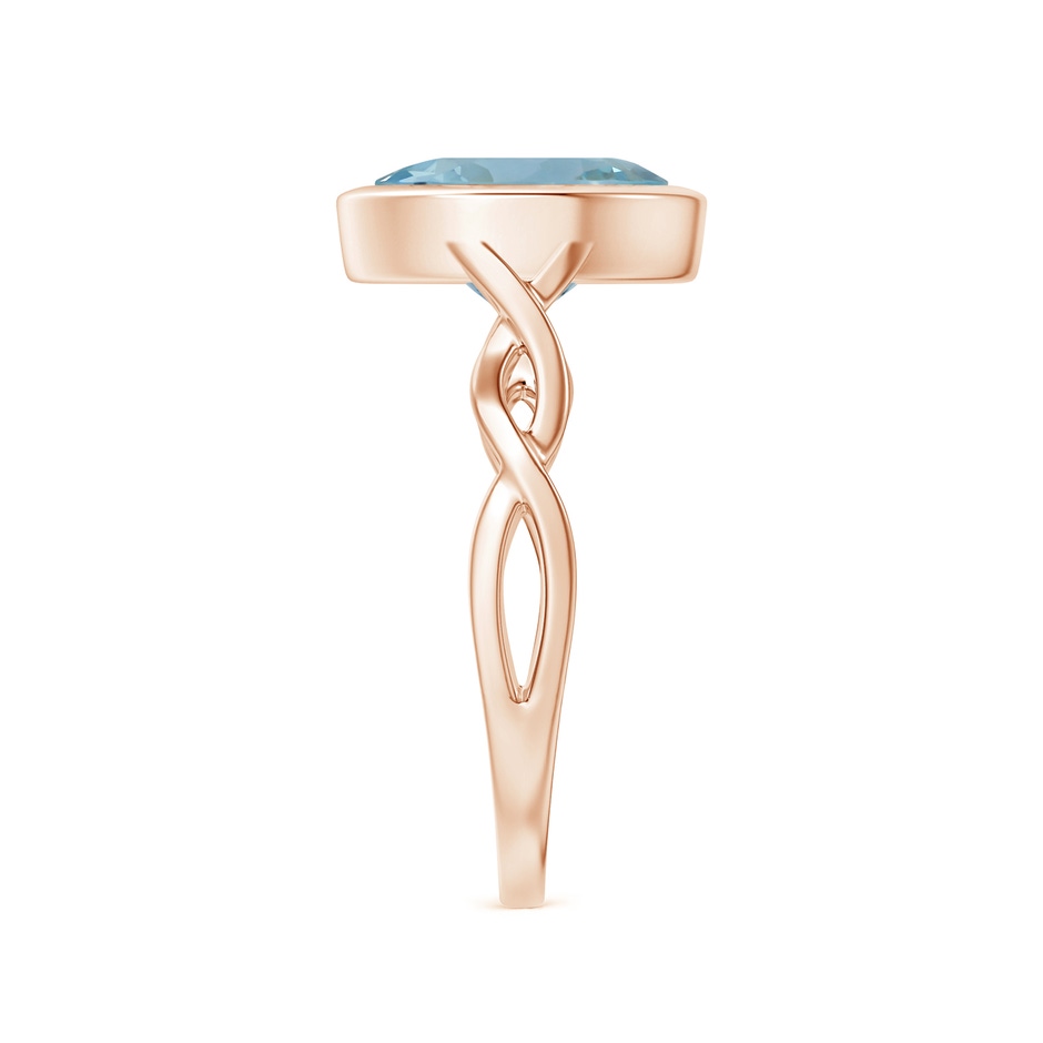 11.09x11.02x6.77mm AAA Bezel-Set GIA Certified Solitaire Round Aquamarine Twisted Shank Ring in Rose Gold side 399