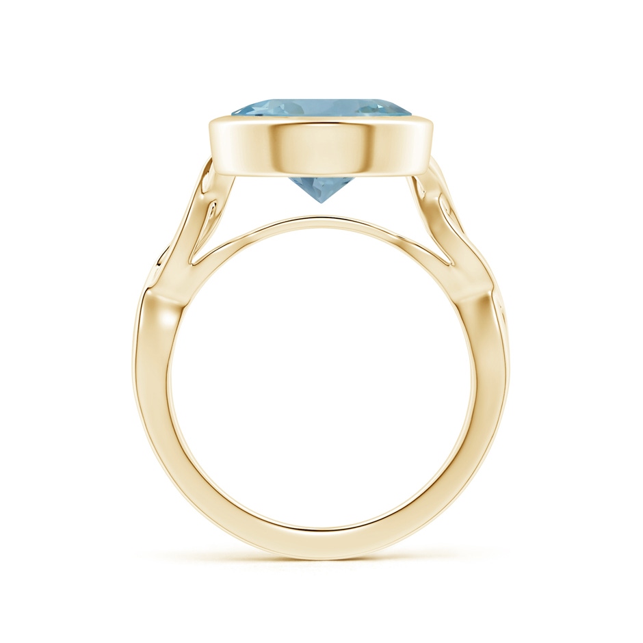 11.09x11.02x6.77mm AAA Bezel-Set GIA Certified Solitaire Round Aquamarine Twisted Shank Ring in Yellow Gold side 199