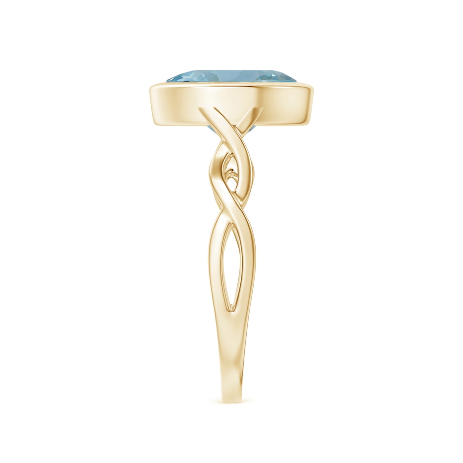 11.09x11.02x6.77mm AAA Bezel-Set GIA Certified Solitaire Round Aquamarine Twisted Shank Ring in Yellow Gold side 399