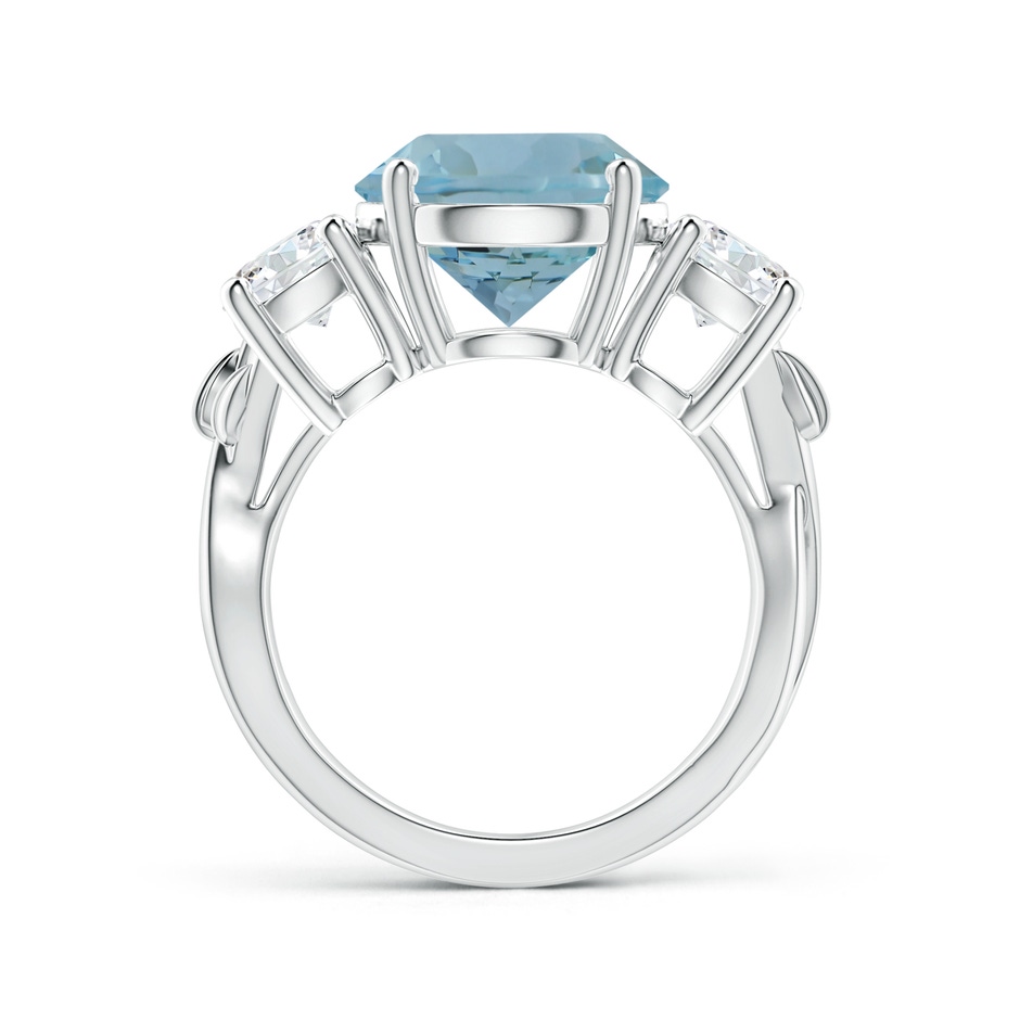 11.09x11.02x6.77mm AAA Nature Inspired GIA Certified Aquamarine Three Stone Ring with Diamonds in P950 Platinum side 199