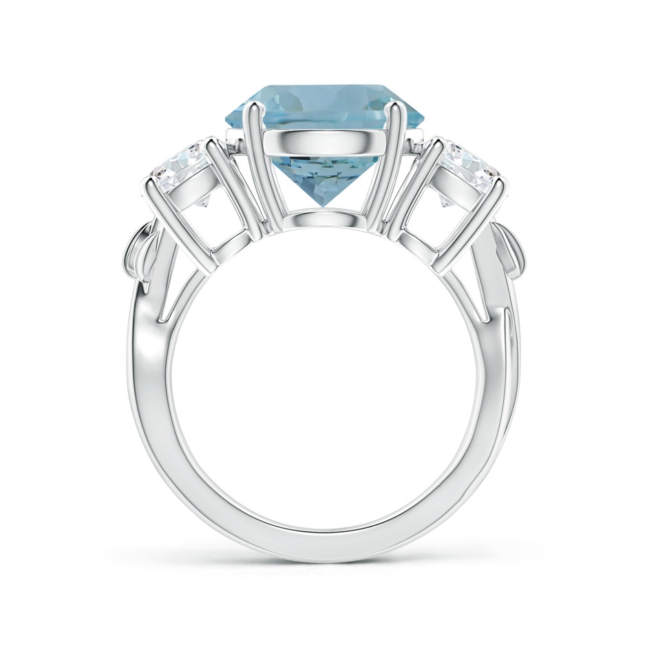 11.09x11.02x6.77mm AAA Nature Inspired GIA Certified Aquamarine Three Stone Ring with Diamonds in White Gold side 199