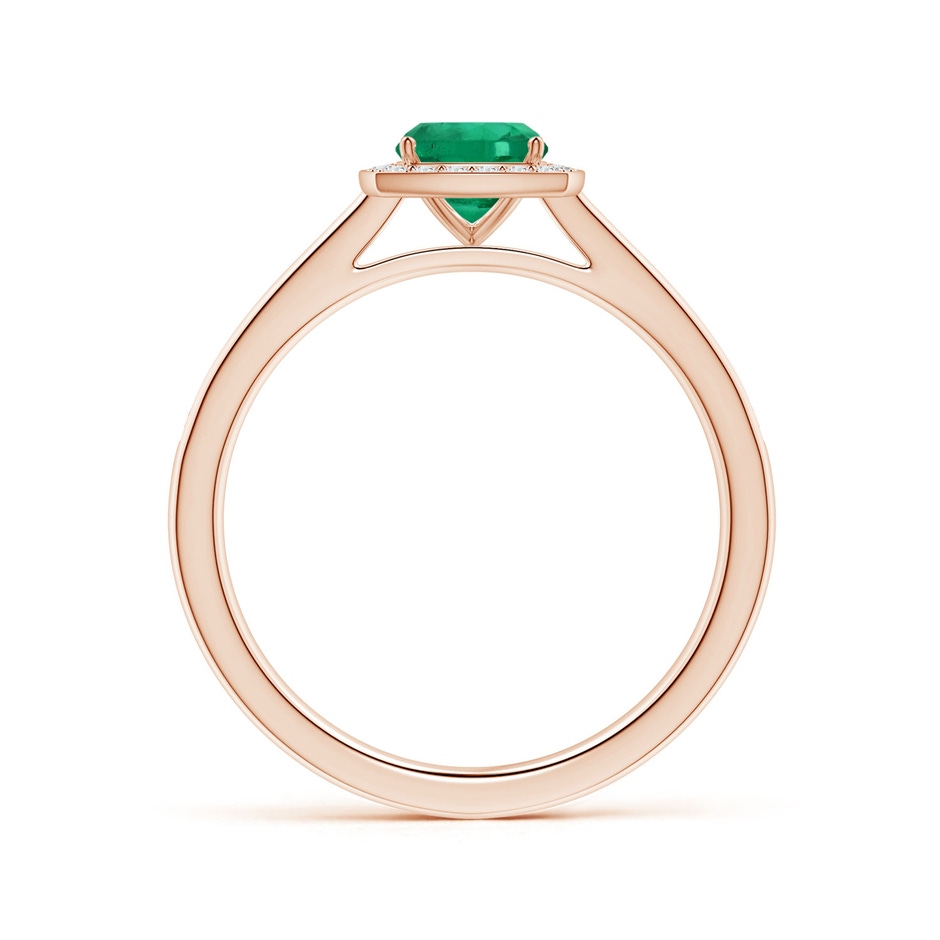 6.22x6.22x3.38mm AAAA GIA Certified Cushion Emerald Halo Ring with Diamonds in 9K Rose Gold side 199