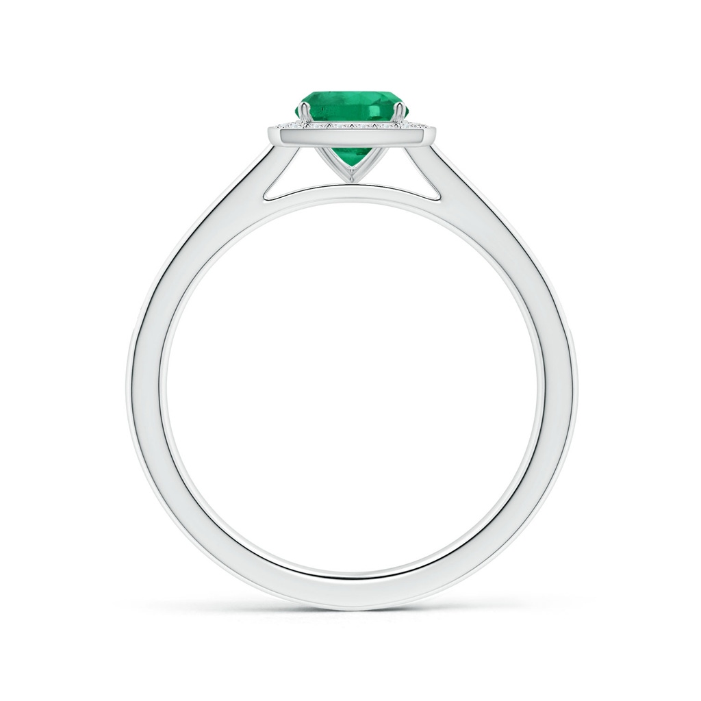6.22x6.22x3.38mm AAAA GIA Certified Cushion Emerald Halo Ring with Diamonds in White Gold - side 199