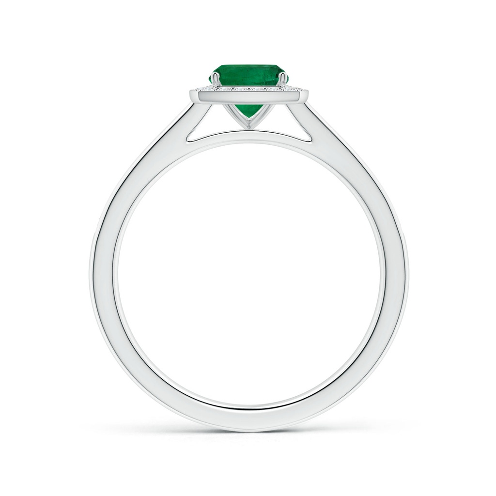7.09x5.95x4.18mm AAAA Cushion Emerald Halo Ring with Diamonds in White Gold Side 199