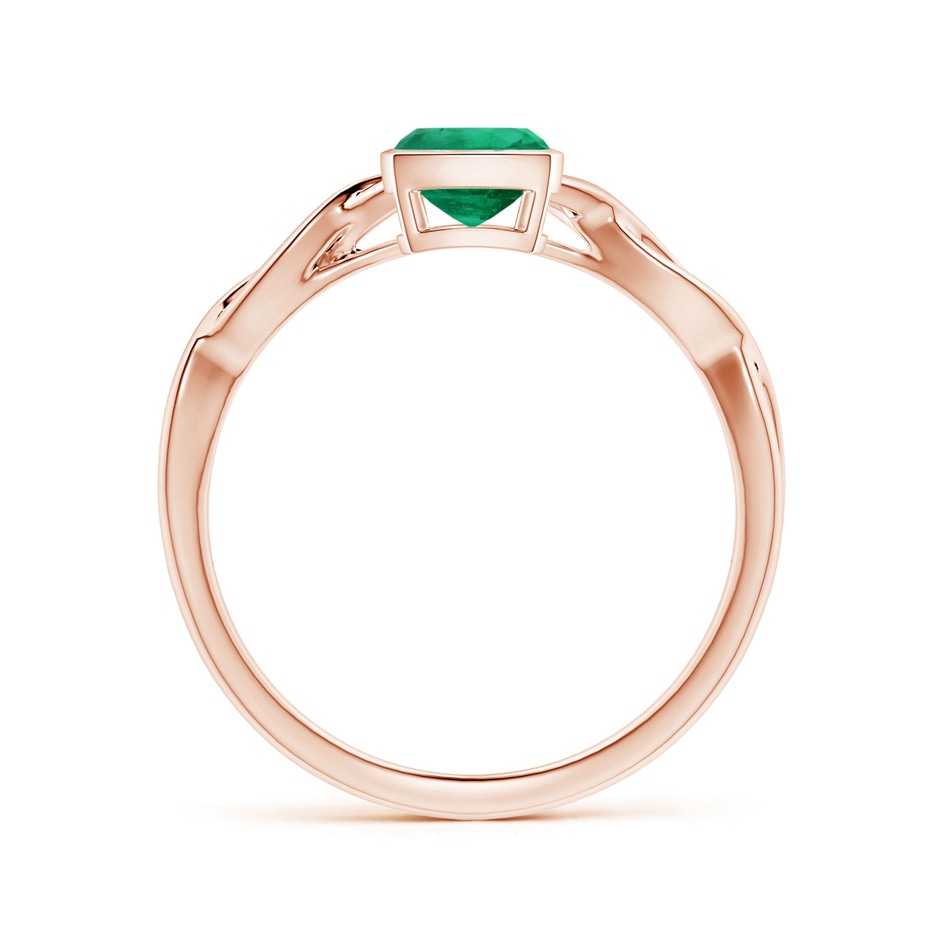 6.22x6.22x3.38mm AAAA GIA Certified Bezel-Set Solitaire Cushion Emerald Twisted Shank Ring in 18K Rose Gold side 199