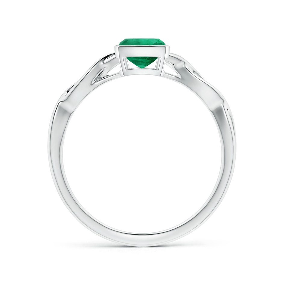 6.22x6.22x3.38mm AAAA GIA Certified Bezel-Set Solitaire Cushion Emerald Twisted Shank Ring in P950 Platinum side 199