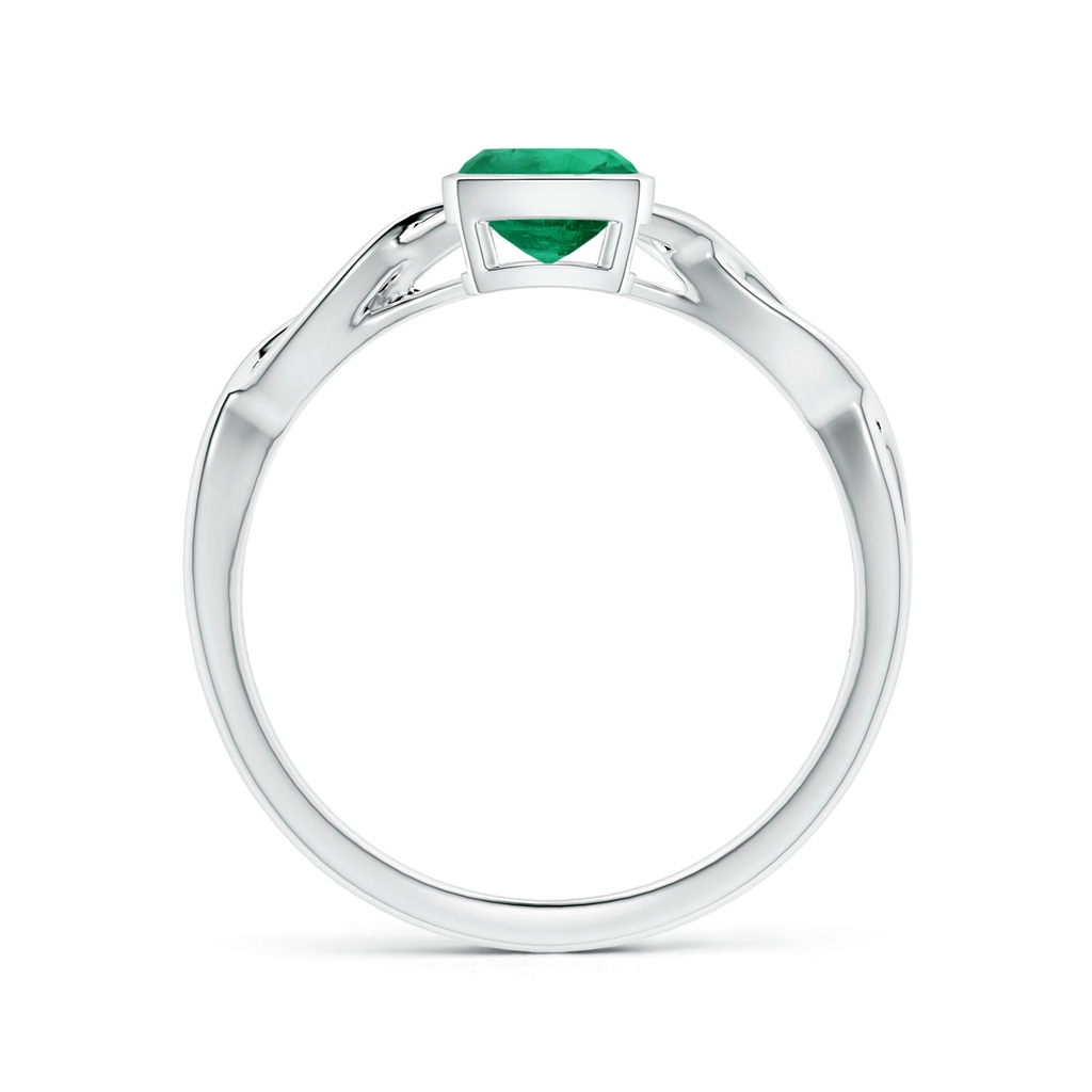 6.22x6.22x3.38mm AAAA GIA Certified Bezel-Set Solitaire Cushion Emerald Twisted Shank Ring in White Gold - side 199