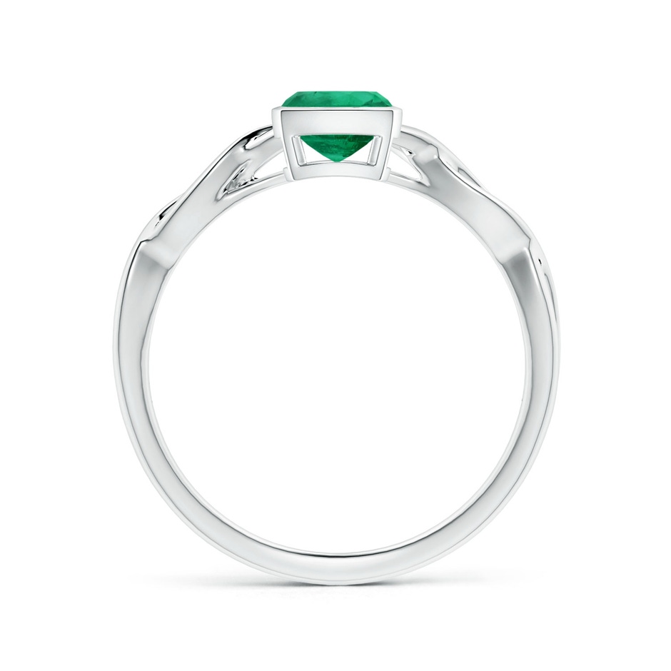 6.22x6.22x3.38mm AAAA GIA Certified Bezel-Set Solitaire Cushion Emerald Twisted Shank Ring in White Gold side 199