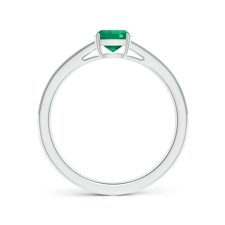 6.22x6.22x3.38mm AAAA GIA Certified Prong-Set Cushion Emerald Ring with Diamonds & Milgrain in P950 Platinum side 199