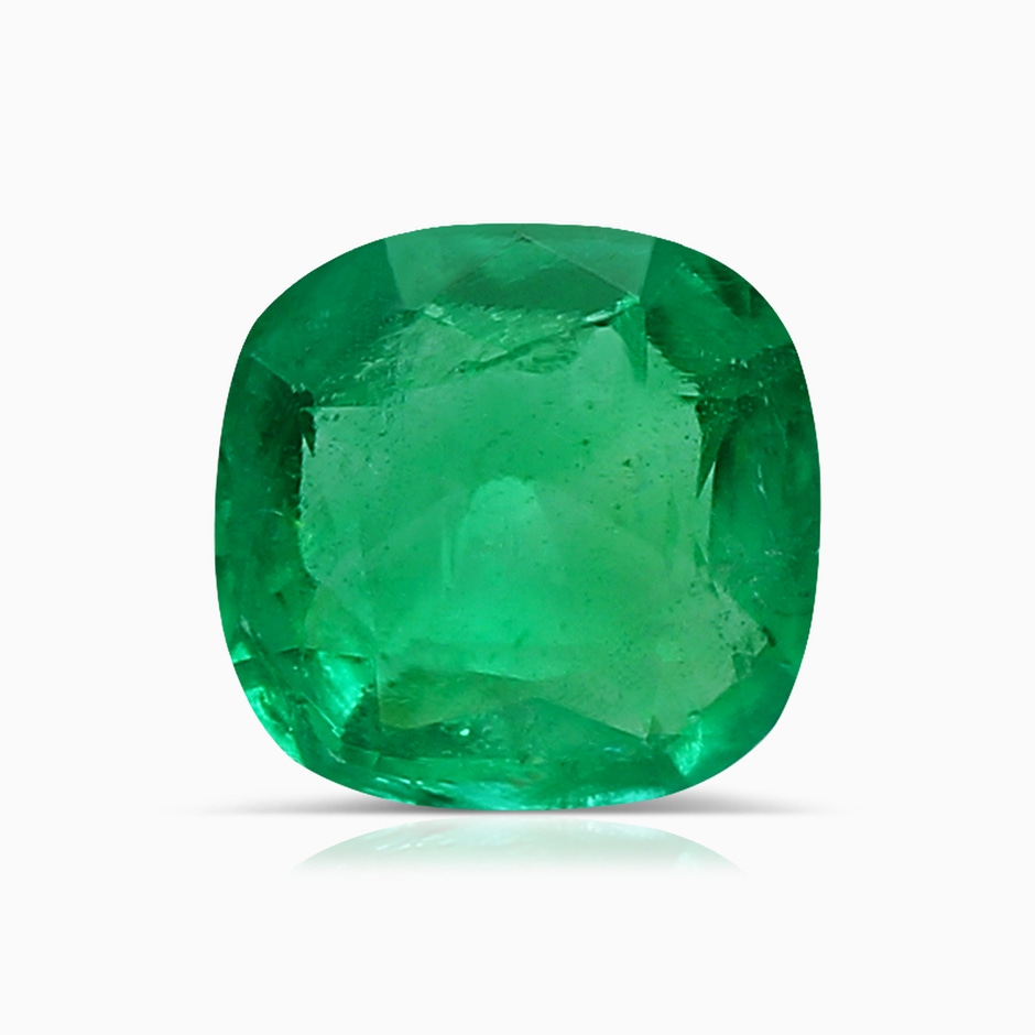 6.22x6.22x3.38mm AAAA GIA Certified Prong-Set Cushion Emerald Ring with Diamonds & Milgrain in P950 Platinum side 699