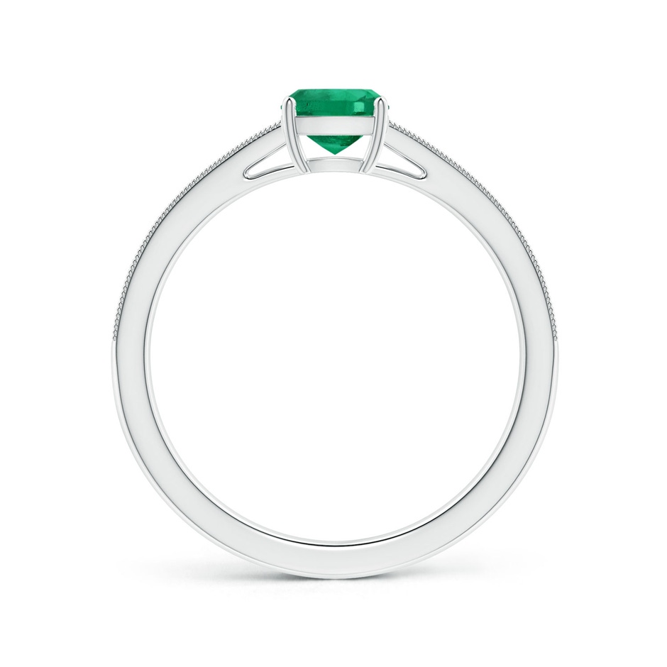 6.22x6.22x3.38mm AAAA GIA Certified Prong-Set Cushion Emerald Ring with Diamonds & Milgrain in White Gold side 199