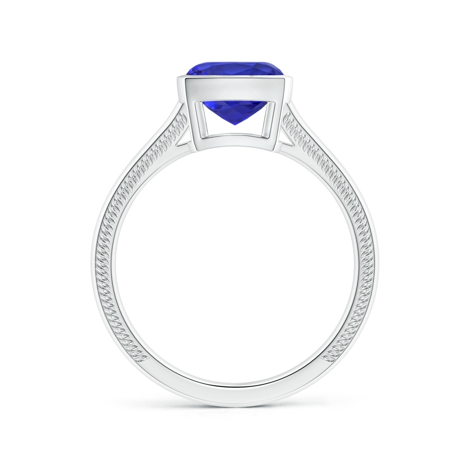 6.89x6.86x4.60mm AAA Bezel-Set GIA Certified Solitaire Cushion Tanzanite Leaf Ring with Split Shank in P950 Platinum Side 199