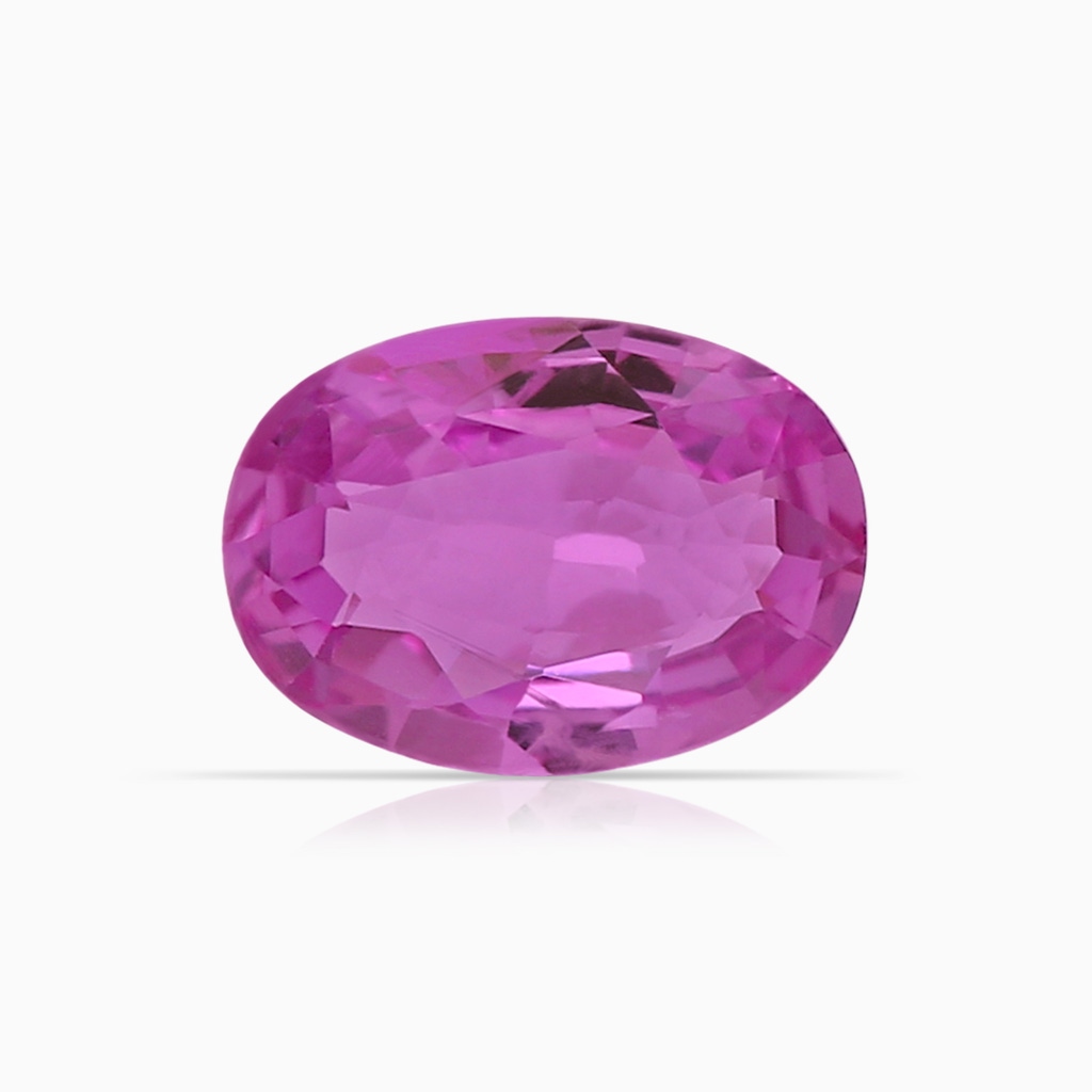 7.13x5.11x2.61mm AAA Tapered Shank GIA Certified Oval Pink Sapphire Halo Ring with Milgrain in P950 Platinum Side 699