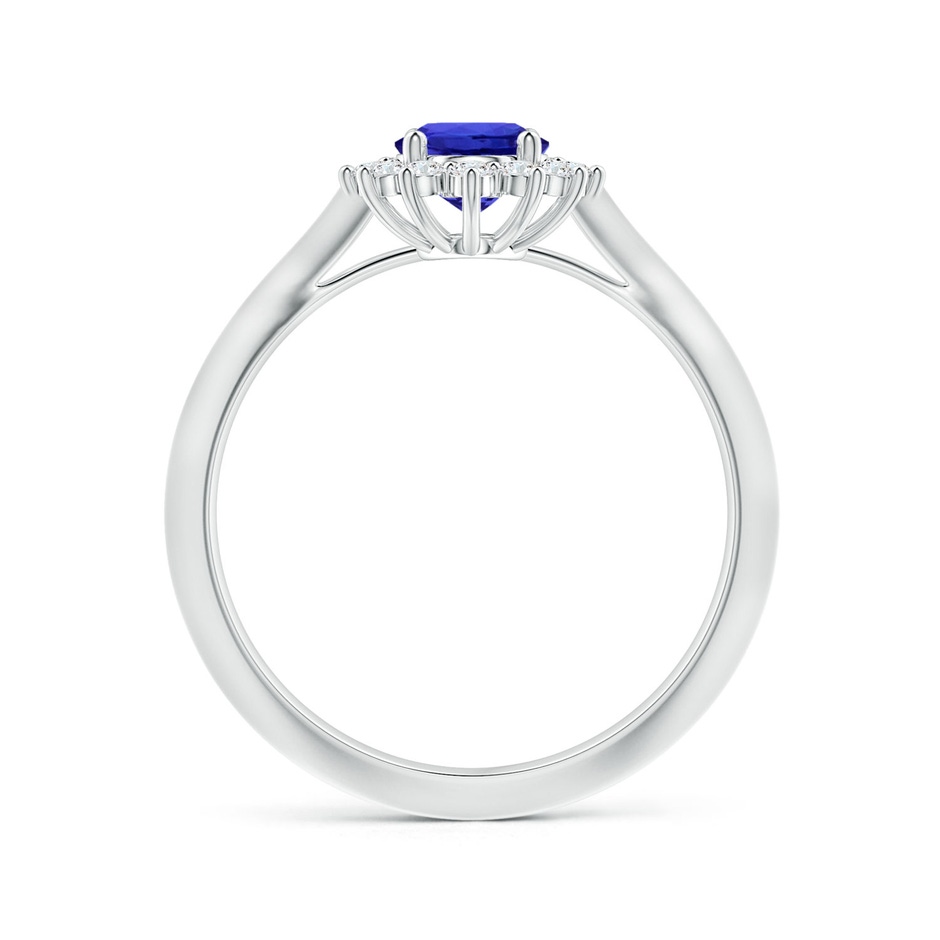 8.09x5.97x4.14mm AAA Princess Diana Inspired GIA Certified Oval Tanzanite Knife-Edge Shank Ring with Halo in P950 Platinum Side 199