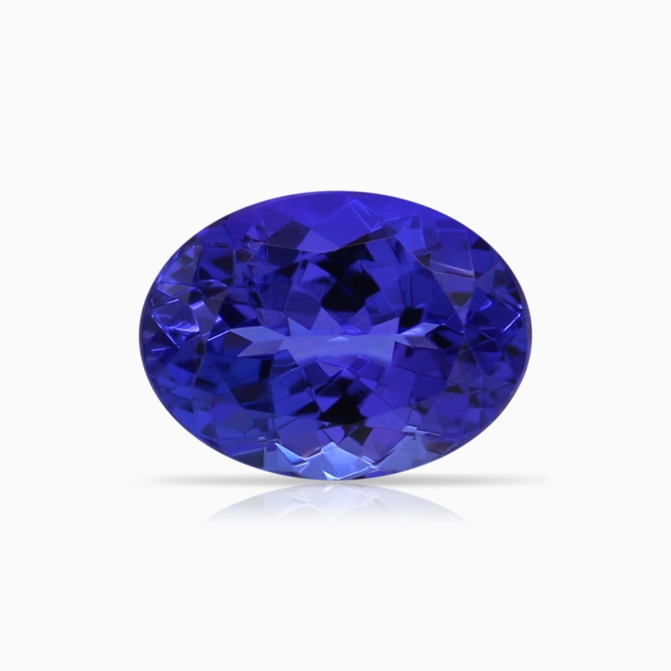 8.09x5.97x4.14mm AAA Princess Diana Inspired GIA Certified Oval Tanzanite Knife-Edge Shank Ring with Halo in P950 Platinum Side 699