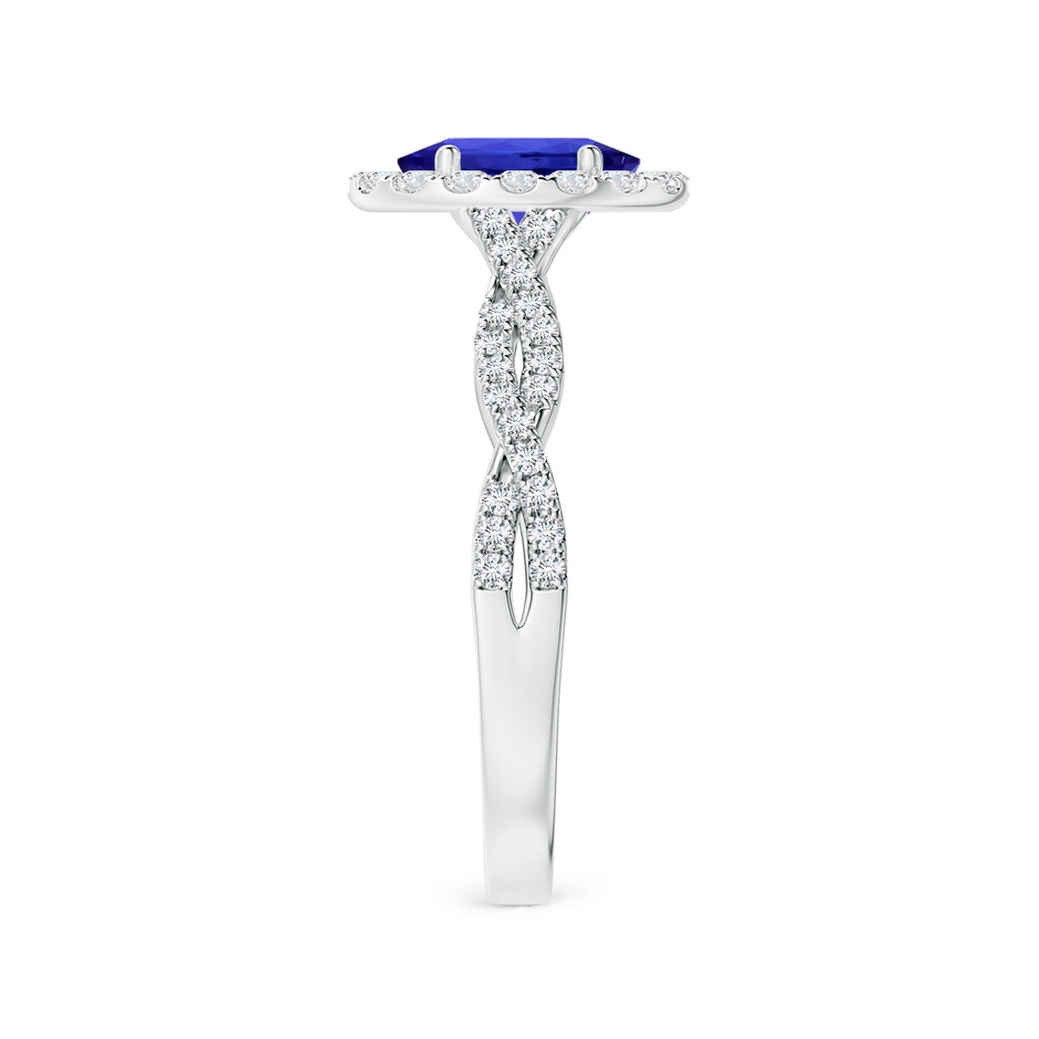 8.09x5.97x4.14mm AAA GIA Certified Oval Tanzanite Twisted Shank Ring with Diamond Halo in P950 Platinum Side 399