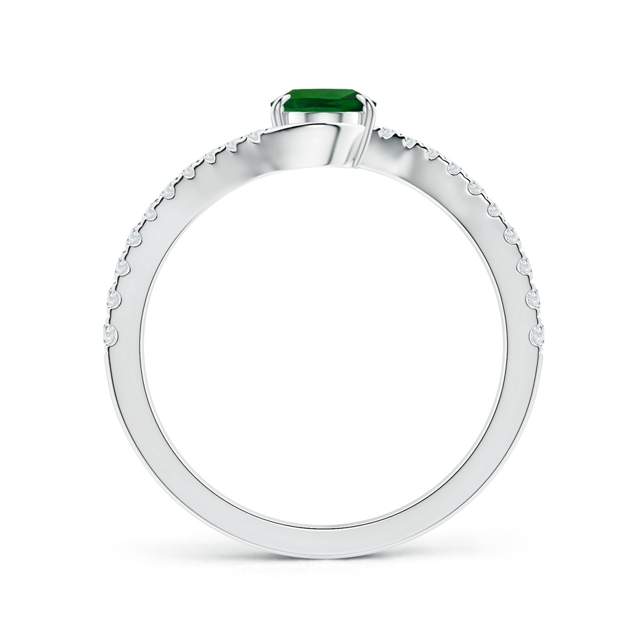 6.89x4.97x2.98mm AAA GIA Certified Claw-Set Oval Tsavorite Bypass Ring with Diamonds in White Gold side 199