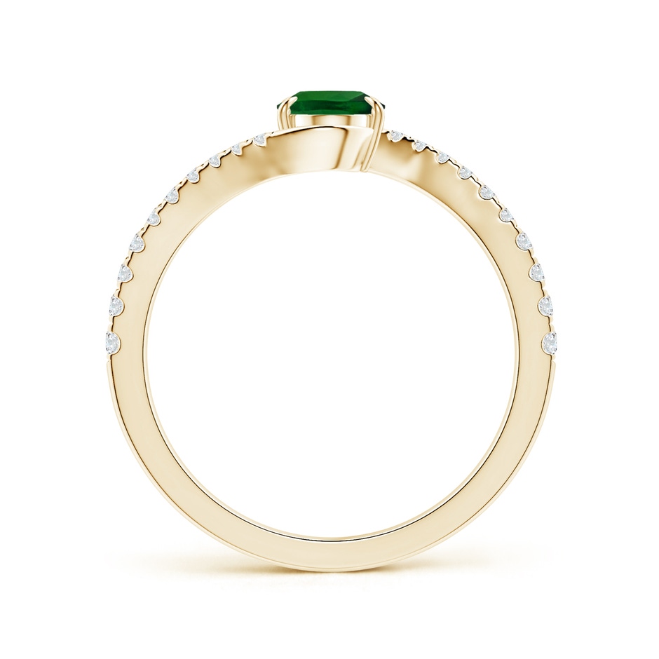 6.89x4.97x2.98mm AAA GIA Certified Claw-Set Oval Tsavorite Bypass Ring with Diamonds in Yellow Gold side 199