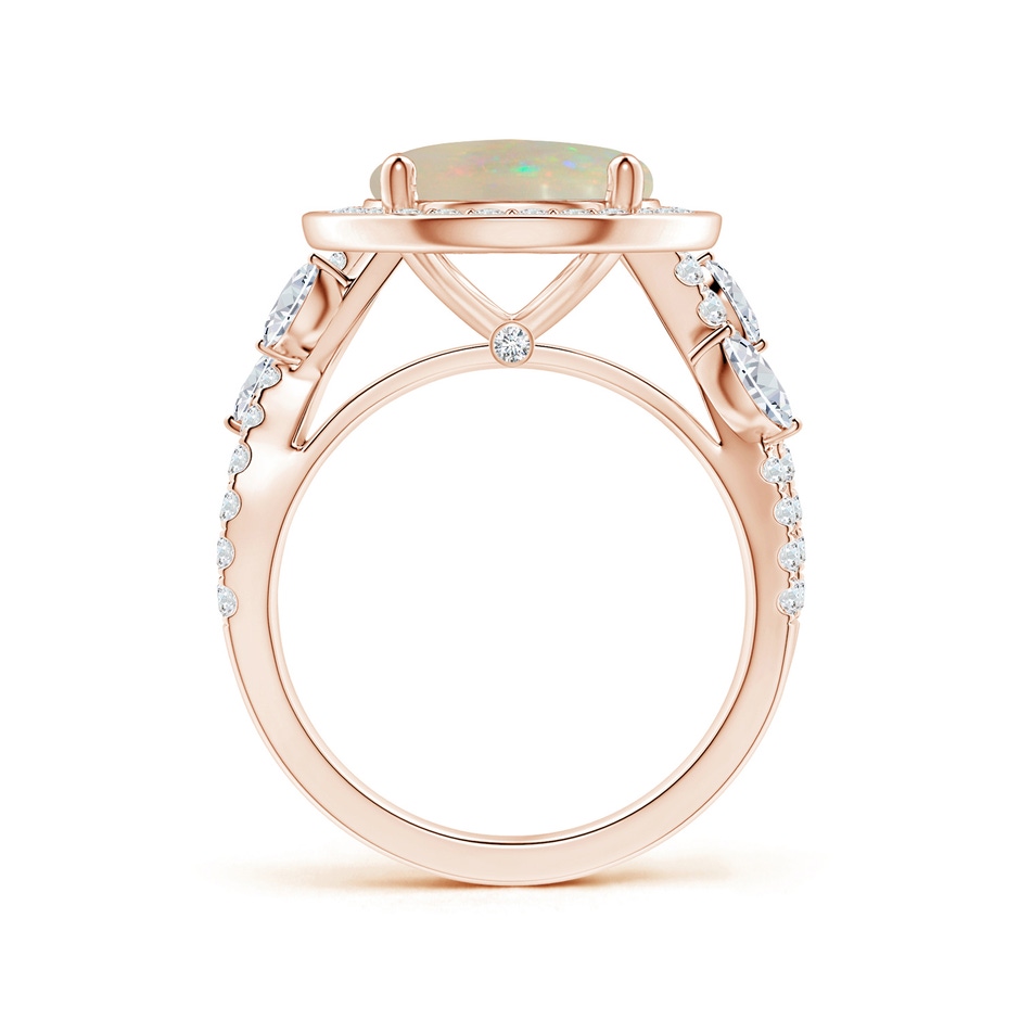 11.06x10.95x3.30mm AAA Nature Inspired GIA Certified Round Opal Halo Ring with Diamonds in 18K Rose Gold side 199