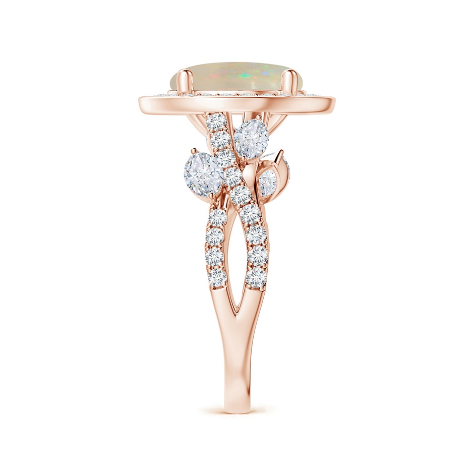 11.06x10.95x3.30mm AAA Nature Inspired GIA Certified Round Opal Halo Ring with Diamonds in 18K Rose Gold side 399