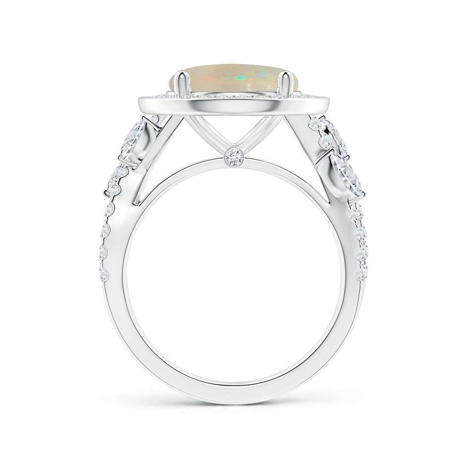 11.06x10.95x3.30mm AAA Nature Inspired GIA Certified Round Opal Halo Ring with Diamonds in 18K White Gold side 199