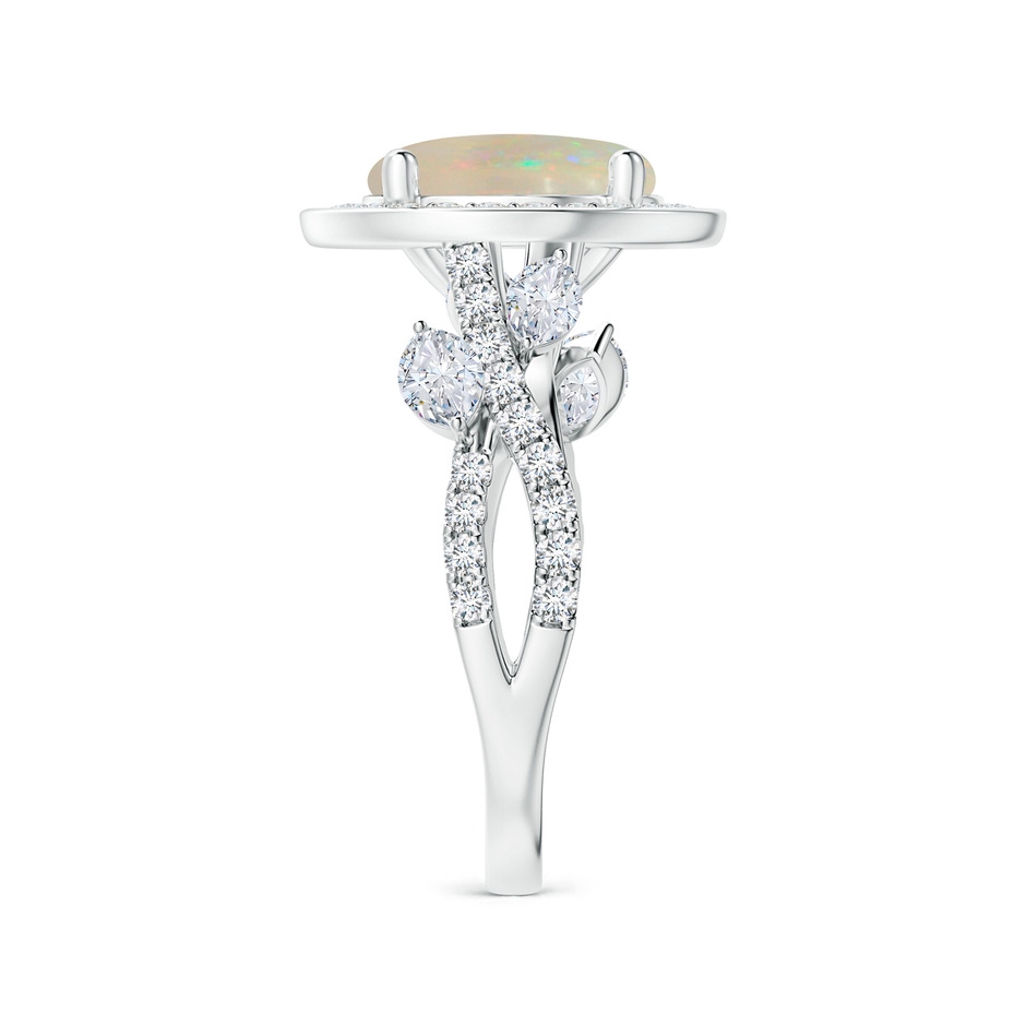 11.06x10.95x3.30mm AAA Nature Inspired GIA Certified Round Opal Halo Ring with Diamonds in White Gold side 399