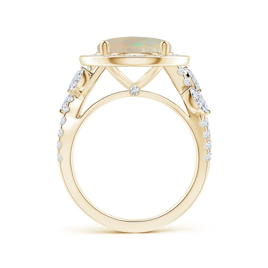 11.06x10.95x3.30mm AAA Nature Inspired GIA Certified Round Opal Halo Ring with Diamonds in Yellow Gold side 199