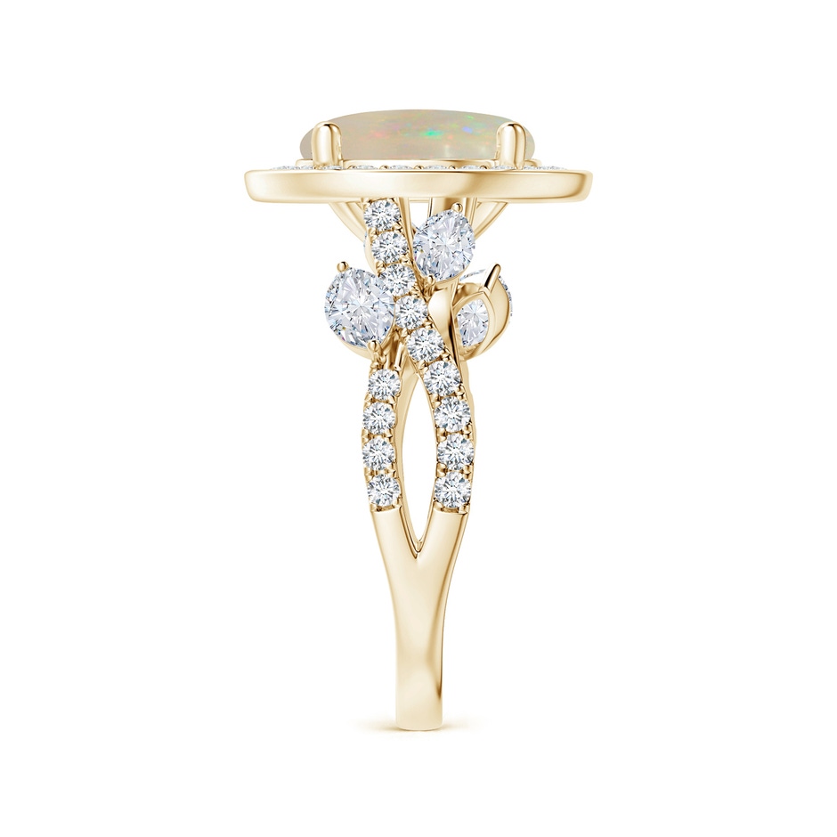11.06x10.95x3.30mm AAA Nature Inspired GIA Certified Round Opal Halo Ring with Diamonds in Yellow Gold side 399