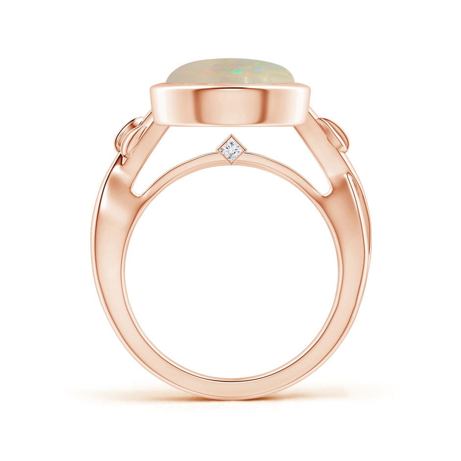11.06x10.95x3.30mm AAA GIA Certified Nature Inspired Bezel-Set Round Opal Solitaire Ring in 18K Rose Gold side 199