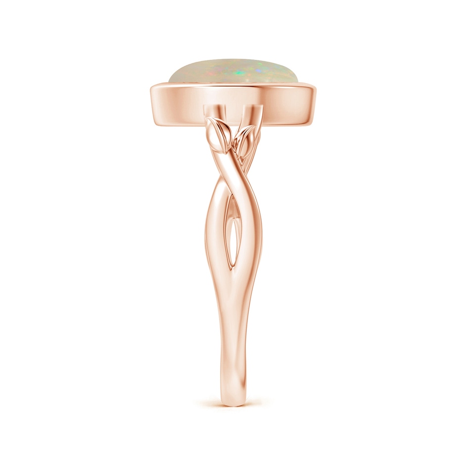 11.06x10.95x3.30mm AAA GIA Certified Nature Inspired Bezel-Set Round Opal Solitaire Ring in 18K Rose Gold side 399
