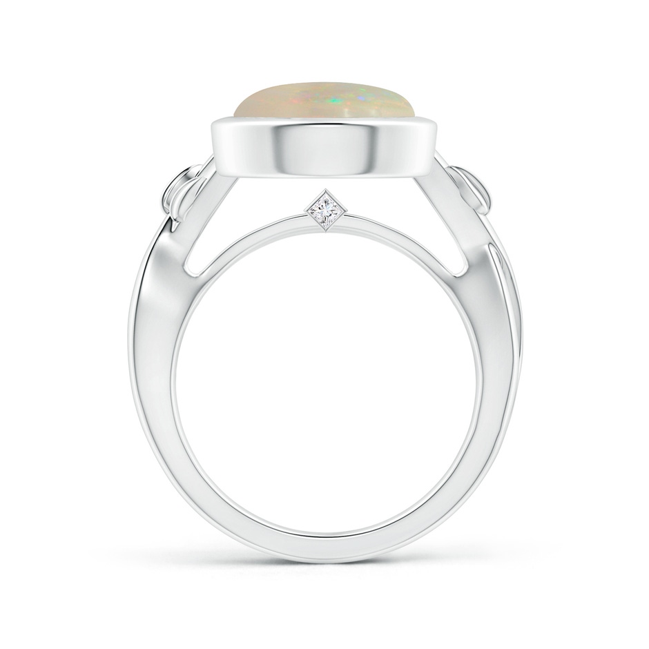 11.06x10.95x3.30mm AAA GIA Certified Nature Inspired Bezel-Set Round Opal Solitaire Ring in P950 Platinum side 199