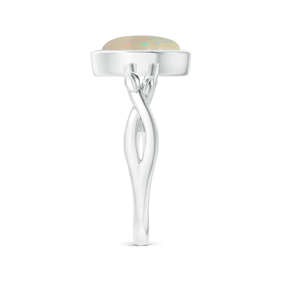11.06x10.95x3.30mm AAA GIA Certified Nature Inspired Bezel-Set Round Opal Solitaire Ring in P950 Platinum side 399