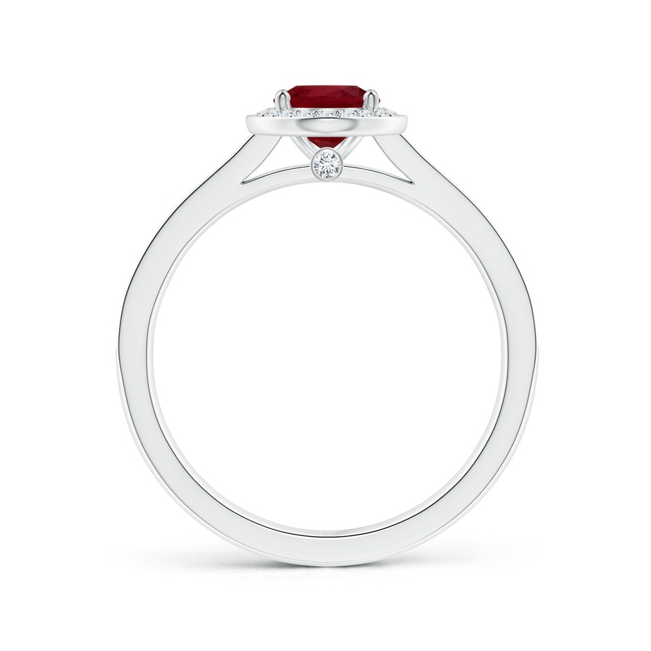 6.04x3.95x1.86mm AA Oval Ruby Tapered Shank Ring with Diamond Halo in White Gold side 199