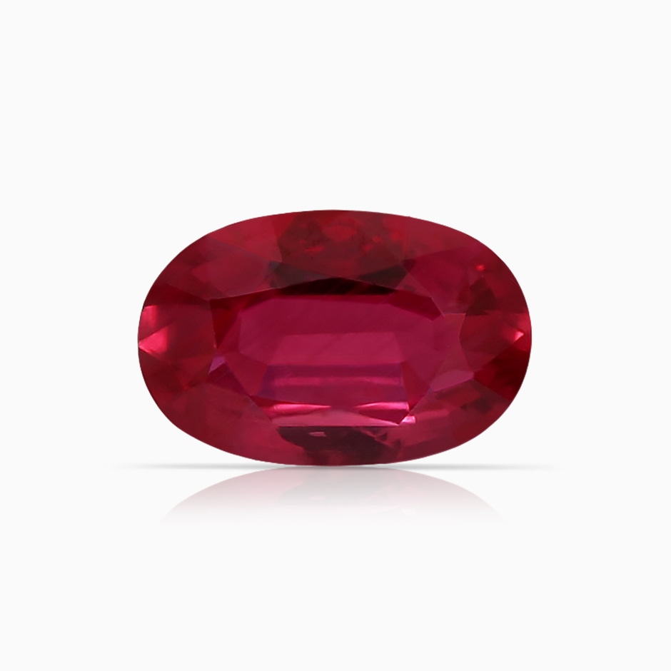 6.04x3.95x1.86mm AA Oval Ruby Tapered Shank Ring with Diamond Halo in White Gold side 699